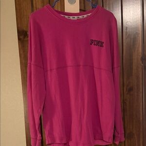 PINK Victoria's Secret Bright Pink Crew Neck Sweater